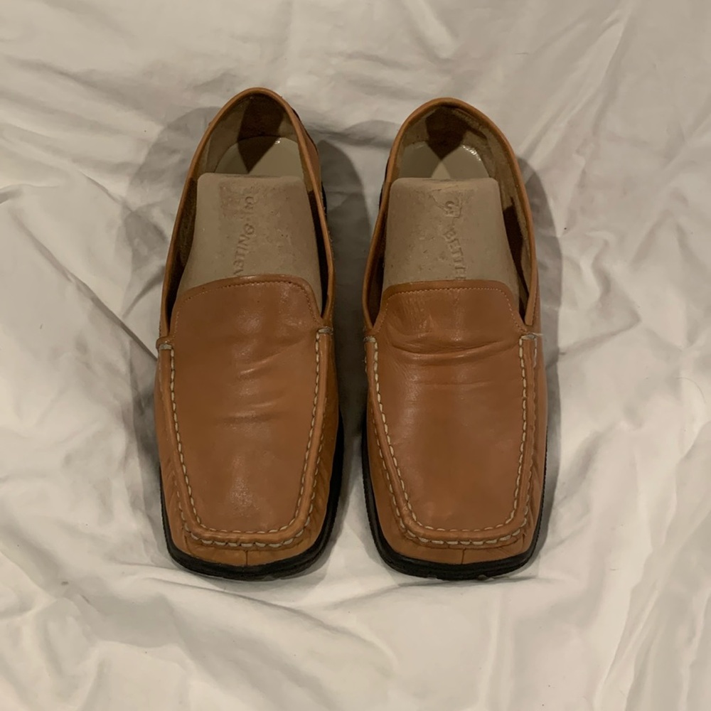 Camel leather loafers